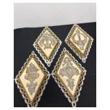 vintage 1971 Homco diamond-shaped wall plaque in