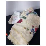 Vintage Doilies with throw