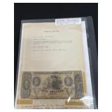 Orginal 1832 wild cat bank note state of Georgia