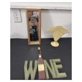 9ï¿½ metal vase with wine decor and mirror