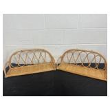 Two 24in Wicker Shelves