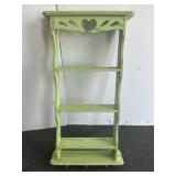 31x16.5x5 Green 4 Tier Shelf with hooks