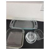 Group of glass pans