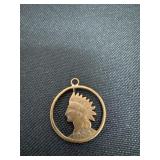 Indian head cut out pendant
