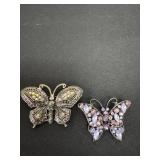 2 butterfly pins