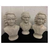vintage set of three white ceramic or porcelain