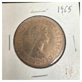 1965 Great Britain Queen Elizabeth II bronze one