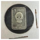 1-gram .999 fine silver bullion bar
