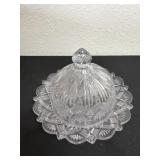 8ï¿½ Antique presses glass butter holder purple