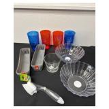Plastic cups and bowls and organizers