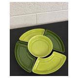 vintage mid-century modern ceramic chip and dip