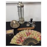 Lantern candle holder, fan and bowl tinket box