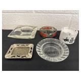 Group of vintage glass ash trays
