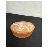 4.5ï¿½ Vintage Incolay Stone oval trinket box