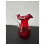 5ï¿½ crackles glass pitcher