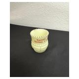 Antique vaseline glass tooth pick holder