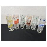 6 vintage mid-century 1950s Libbey