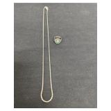 Size 7 925 ring and necklace 925 marked