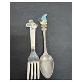 2 collector Mickey Mouse spoon and fork