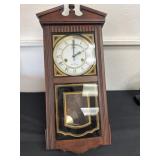 vintage 31-day mechanical chiming wall clock with