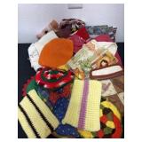 Group of vintage hot pads, and hand towels