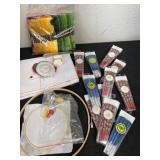 Group of sewing items with pre-rolled cones,