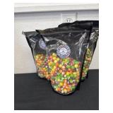 Three bags of freeze dried skittles
