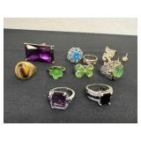 Group of all different size rings