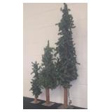 Three Christmas decoration trees