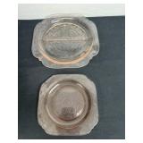 10ï¿½ and 8ï¿½ vintage pink depression glass divided