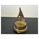 Brass sailboat candle holder
