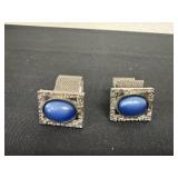 vintage Swank silver-tone mesh wrap cufflinks