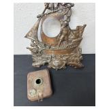 antique cast-metal or bronze-plated novelty clock