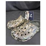 New camo clog shoes, size 8, men 10 women