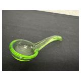 vintage uranium green glass condiment ladle