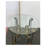 Nice Glass Top Side Table 2pc 18.5x24