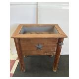 28x27x19 Star Wood Side Table Stand with Bottle