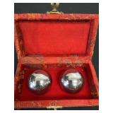 Vintage Oriental Pair Deco Chrome Stress Balls