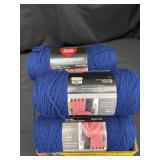 5  skeins of yarn navy blue