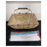 Wire  basket with bags