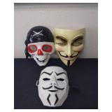 Three Halloween masks