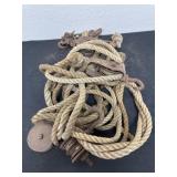 Vintage Rope with pulleys