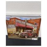 12 x 17 Route 66 red pick up truck metal sign