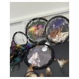 Four new Dream Catchers wolf, horse design