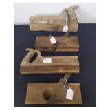 4 antique wood planes