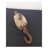 13 inch antique wood pulley