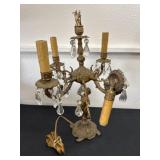 vintage ornate brass candelabra table lamp