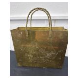 15ï¿½ vintage mid-century brass shopping bag-style