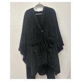 Black hooded blanket poncho very soft
