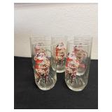 vintage 1980s Coca-Cola Christmas glasses